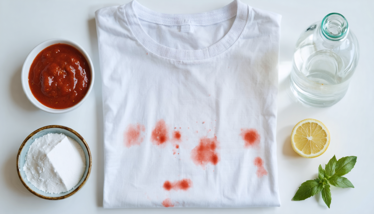 découvrez les méthodes efficaces et simples pour éliminer définitivement les taches de sauce tomate, même sur vos textiles blancs préférés, et retrouvez des vêtements impeccables.